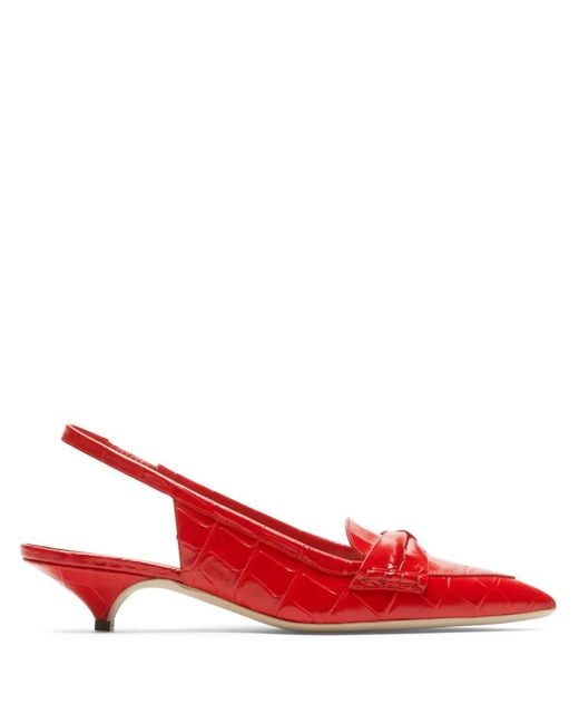 N°21 Red 30Mm Bow Slingback Pumps