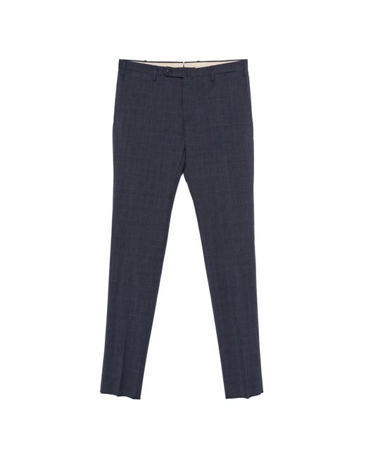 Incotex Blue Checked Trousers for men