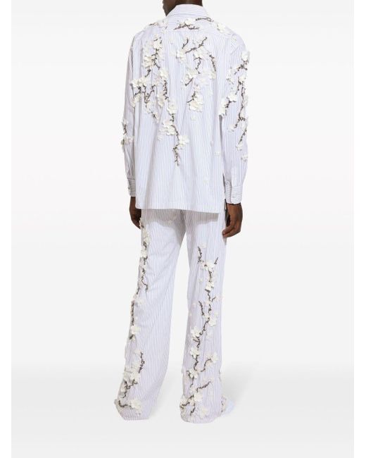 Abito con applicazione a fiori di Dolce & Gabbana in White da Uomo