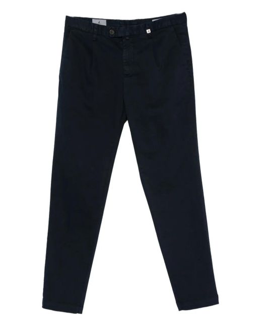 Myths Blue Pleated Cotton Trousers for men