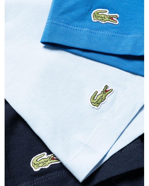 Lacoste Blue Logo-print Boxers (set Of Three) for men