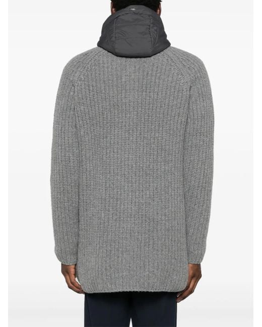 Herno Gray Double-Layer Coat for men