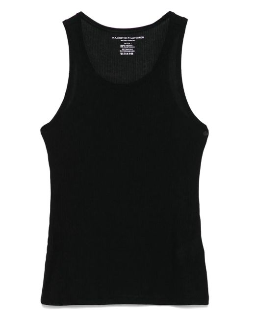 Majestic Filatures リブ タンクトップ Black