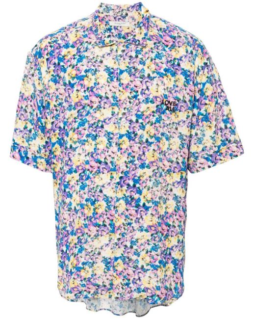 Ih Nom Uh Nit Blue Floral-print Shirt for men