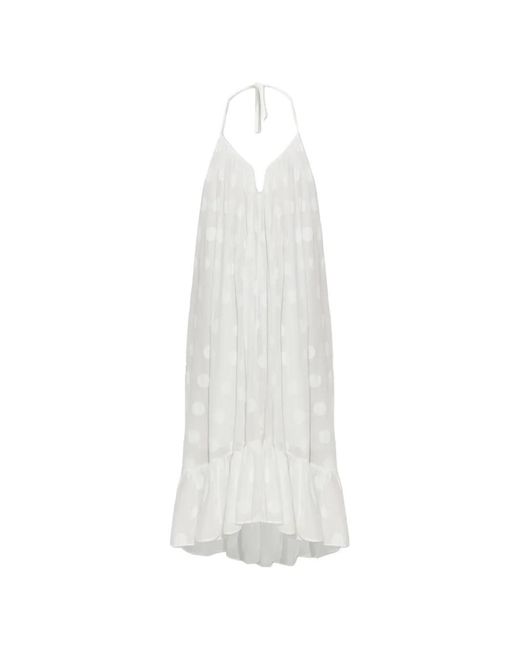 Zimmermann White Solstice Polka-Dot Ruffled Midi Dress