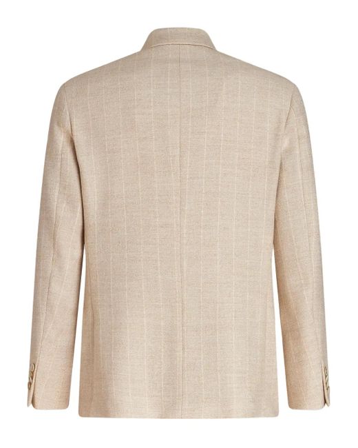 Etro Natural Ton-Sur-Ton Pinstriped Blazer for men