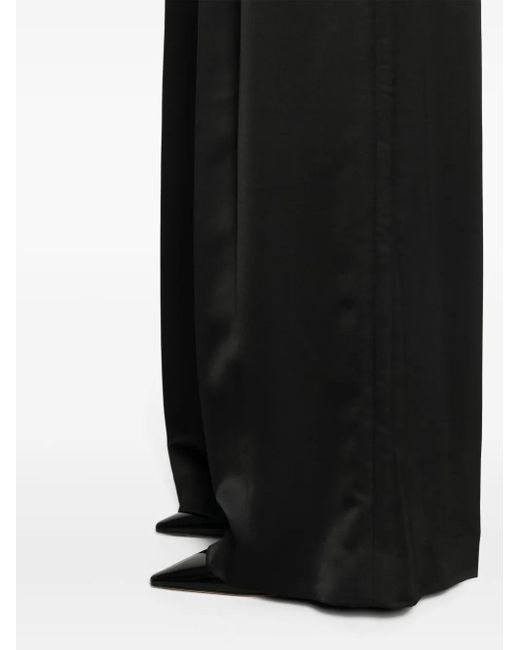 Khaite Black Simone Satin Trousers