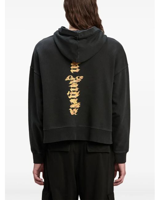 Palm Angels Black Burning Palm Hoody for men