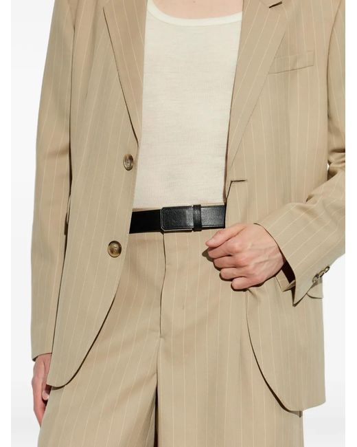Bally White Logo-Embossed Leather Belt for men