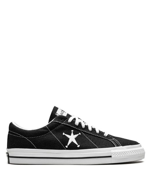 Converse Canvas X Stussy One Star Ox Low Sneakers in Black for Men | Lyst