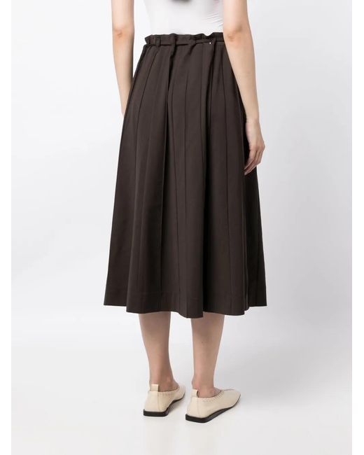 Rejina Pyo Black Noor Pleated Wool Midi Skirt