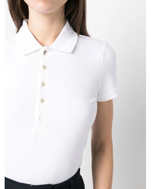 Ralph Lauren White Pique Polo Shirt