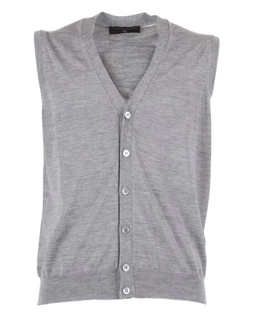 FILIPPO DE LAURENTIIS Gray Gilet À Col Montant for men