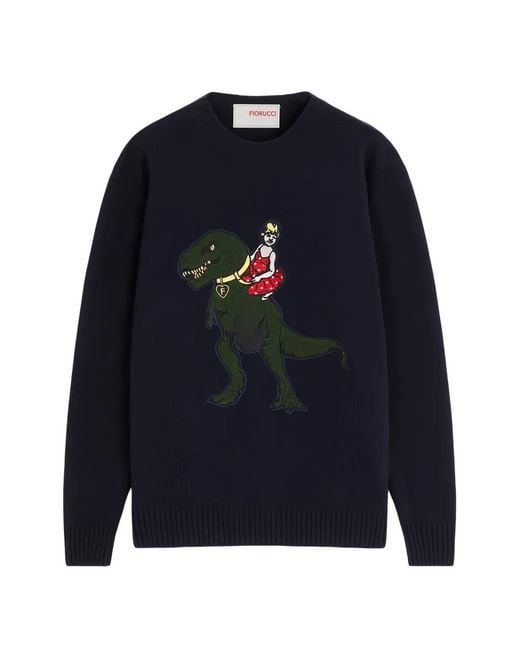 Fiorucci Blue T-Rex Patch Sweater