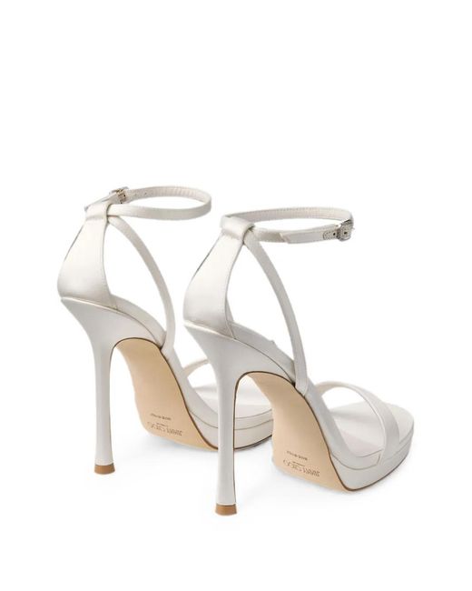 Jimmy Choo White Moza 120 Strap Sandals