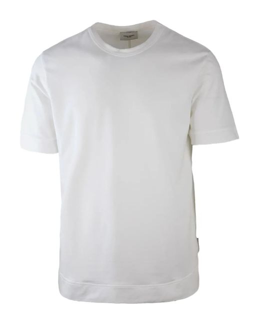 T-Shirt Girocollo A Maniche Corte di Paolo Pecora in White da Uomo