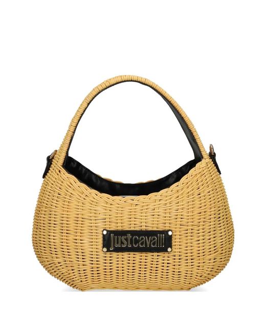 Just Cavalli Metallic Woven Tote Bag