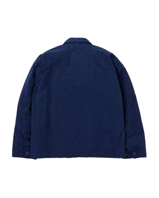Neighborhood Blue Multi-Pocket Cotton Shirt Jacket for men
