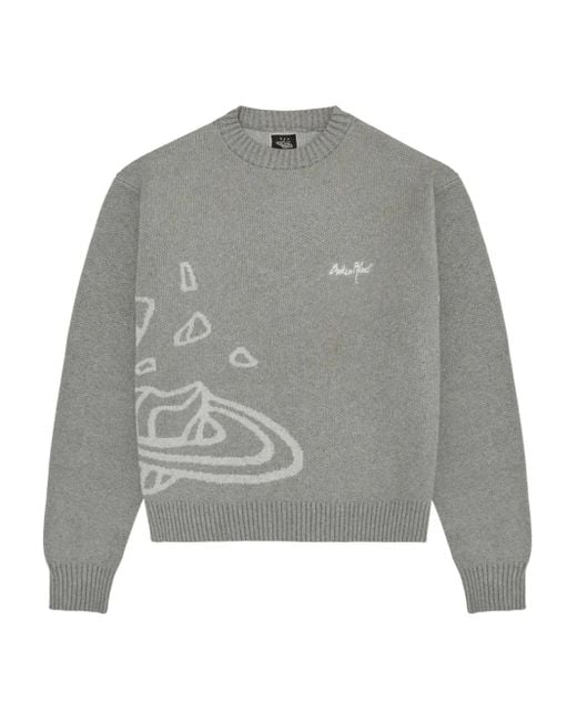 BROKEN PLANET Gray Crew-Neck Sweater
