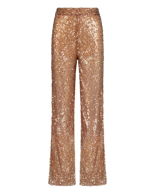 SANA OSMANI Natural Priapre Sequin Side-Split Trousers