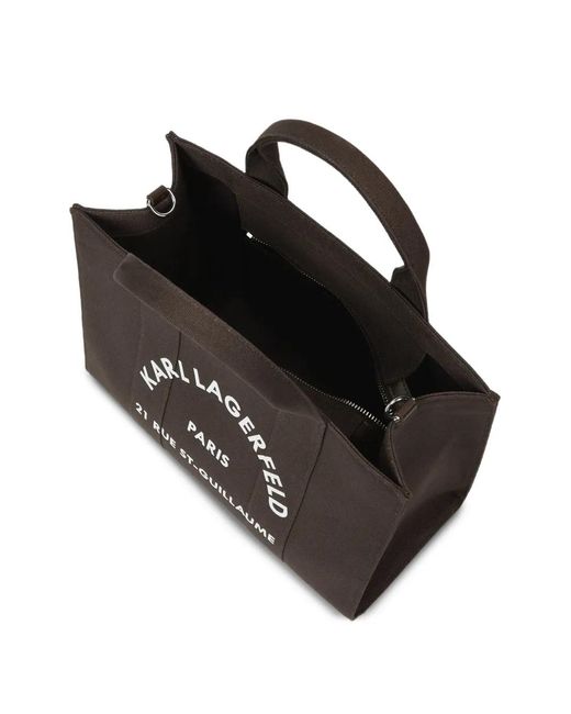 Karl Lagerfeld Black Medium Rue St-Guillaume Square Tote Bag