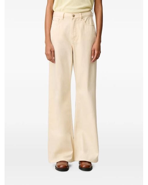 Claudie Pierlot Natural High-Waisted Flared Denim Jeans