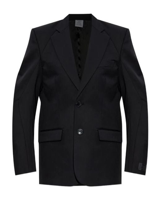 Vetements Black Padded-Shoulder Wool Blazer