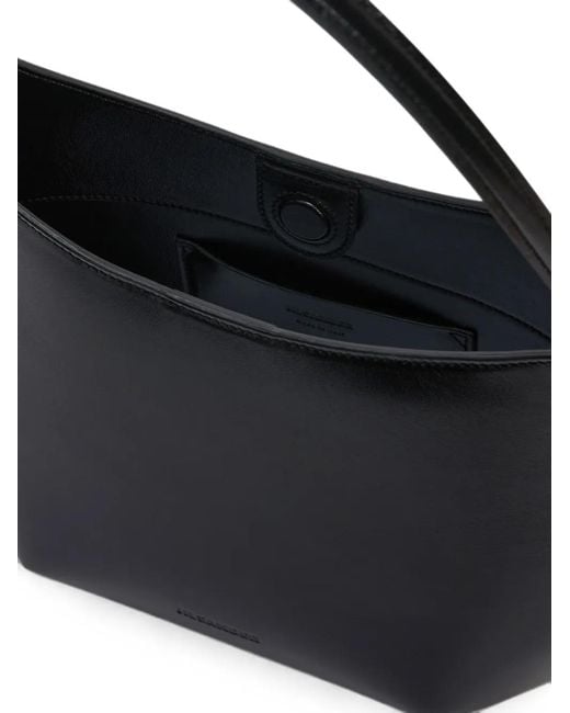 Jil Sander Black Kante Angular Leather Shoulder Bag