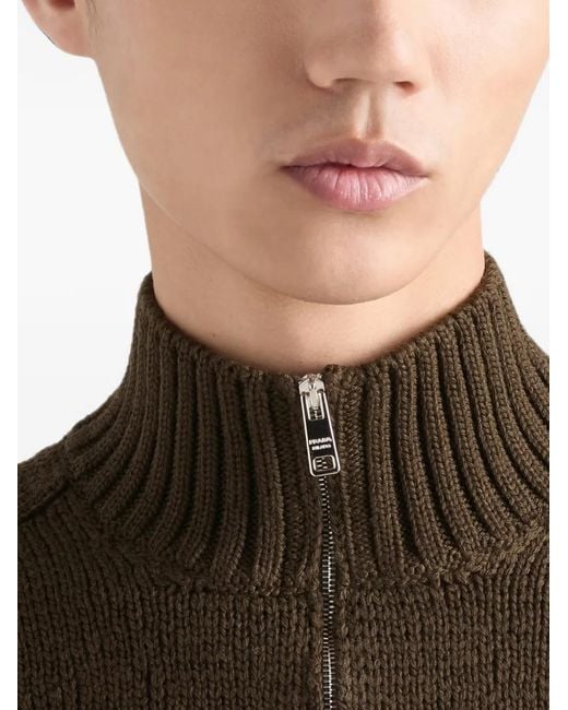 Prada Brown Wool Turtleneck for men