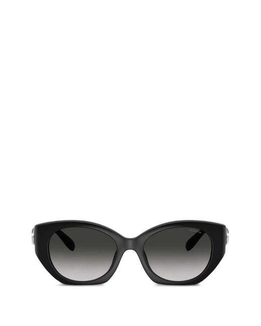 COACH Black Maxi Sculpted C Oval-Frame Sunglasses