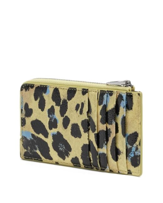 Bimba Y Lola Yellow Texturiertes Portemonnaie mit Leoparden-Print