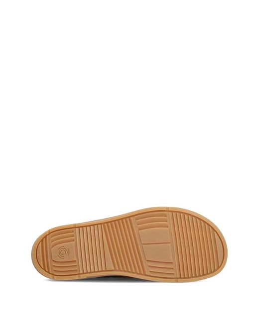 Groundies Brown Tide Contrast-Stitched Boat Shoes for men