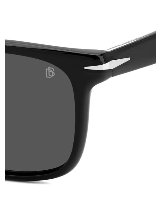 David Beckham Black Rectangle-Frame Sunglasses