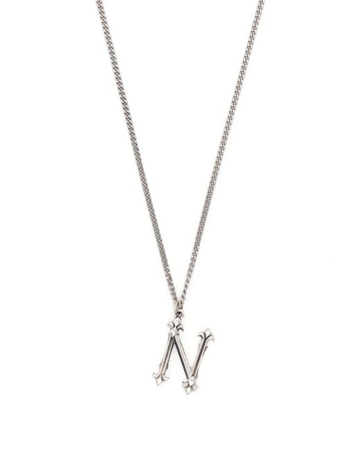 Emanuele Bicocchi Metallic N Letter Pendant Necklace