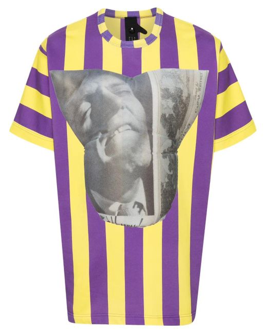 Bernhard Willhelm Blue Vertical-Striped T-Shirt