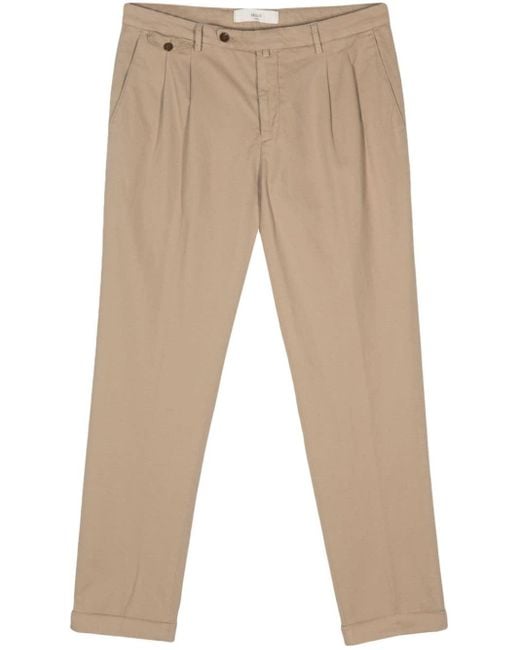 Pantaloni affusolati con pieghe di Briglia 1949 in Natural da Uomo
