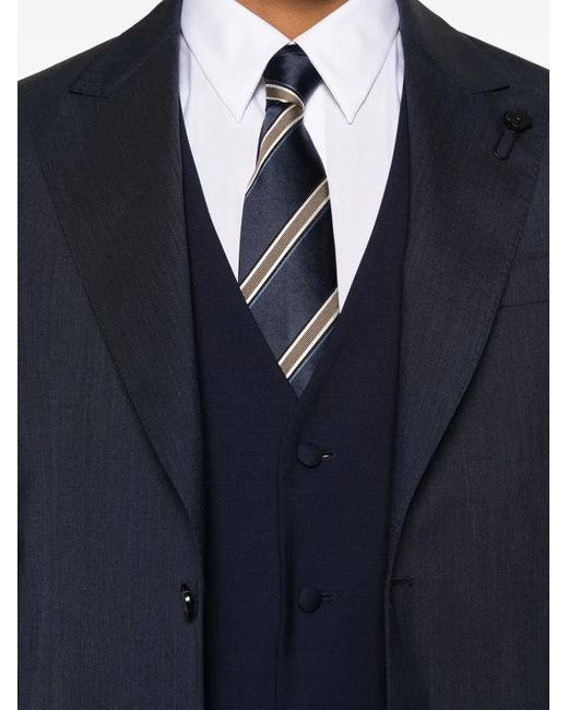 Lardini Blue Button Vest for men