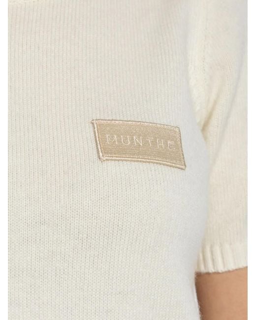 Munthe White Wool-Cashmere Blend T-Shirt
