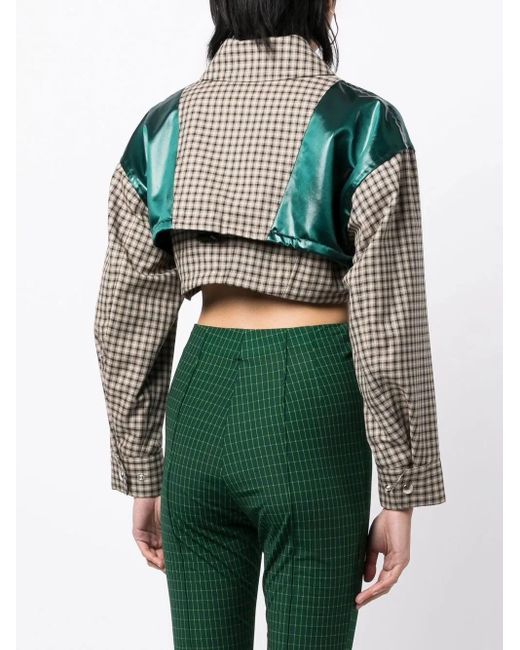 Toga Green Panelled Cropped Jacket