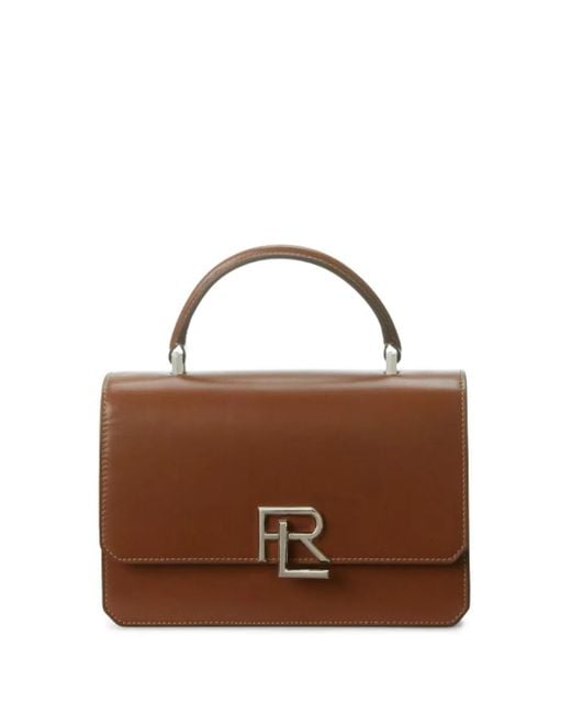 Ralph Lauren Brown Logo-Plaque Leather Crossbody Bag