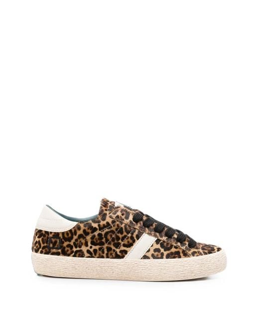 Date Brown Hill Low Leopard-Print Sneakers