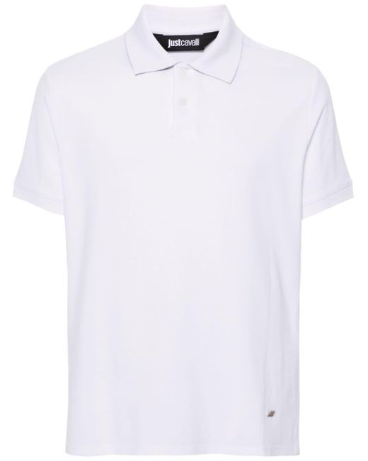 Just Cavalli Piqué Poloshirt in het White voor heren