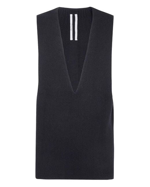 メンズ Rick Owens Vネック ベスト Black