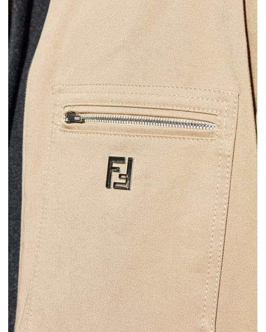 Fendi Natural 'Ff Metal' Blouson for men