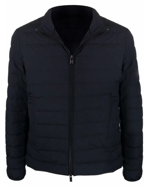 Emporio Armani Blue Zipped Short Down Jacket for men