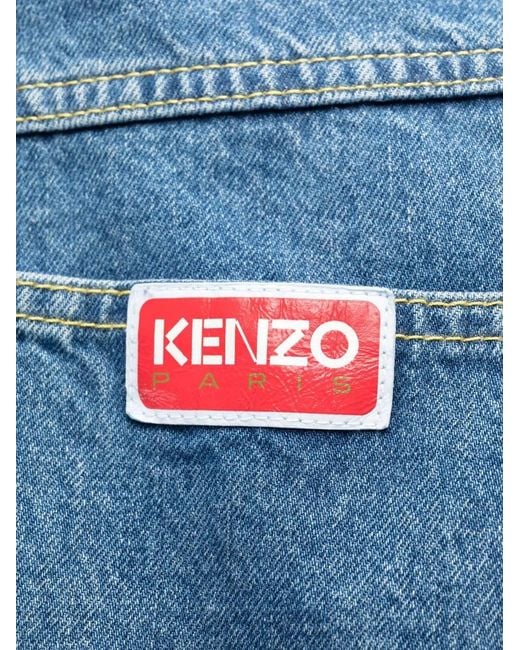 KENZO Blue High Waist Wide-Leg Jeans for men