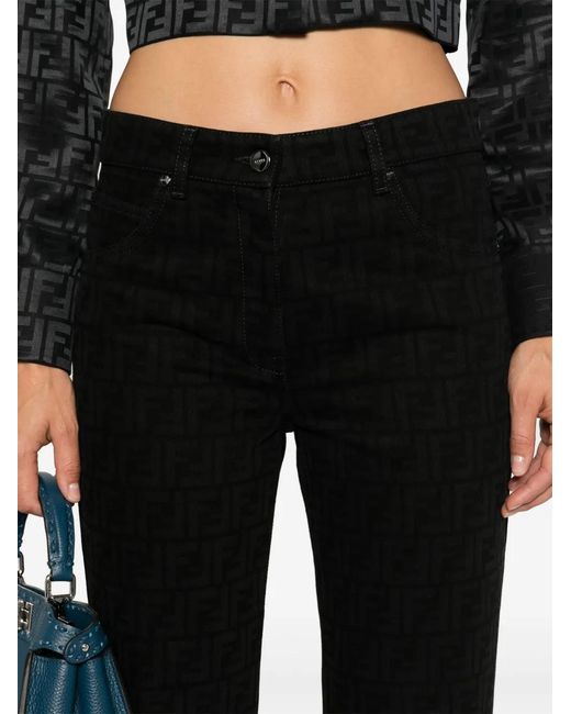 Fendi Black Ff Denim Jeans
