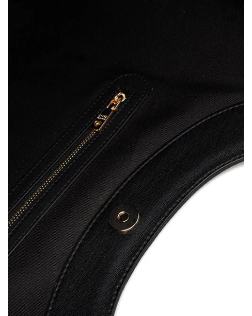 Love Moschino Black Logo-Plaque Tote Bag