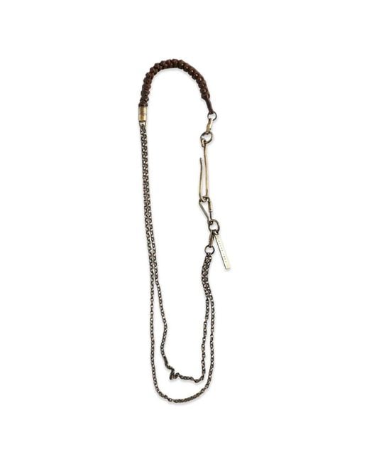 Ziggy Chen White Braided-Link Chain Wallet Strap