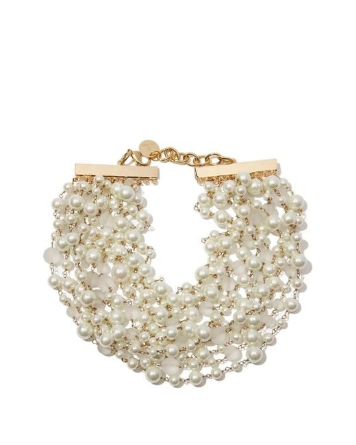 Silvia Gnecchi Metallic Collier Marlon À Perles Artificielles